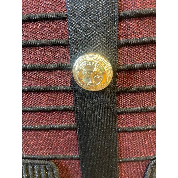 NWT Retrofete Gwyneth bodycon high neck midi dress metallic port small - Picture 13 of 16